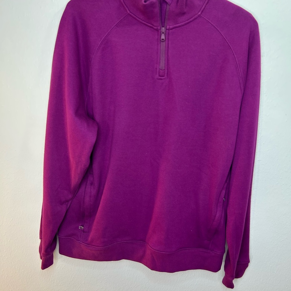 Fabletics Go-To Quarter Zip Pullover Men’s Large Purple Athletic Sweater - Picture 2 of 10